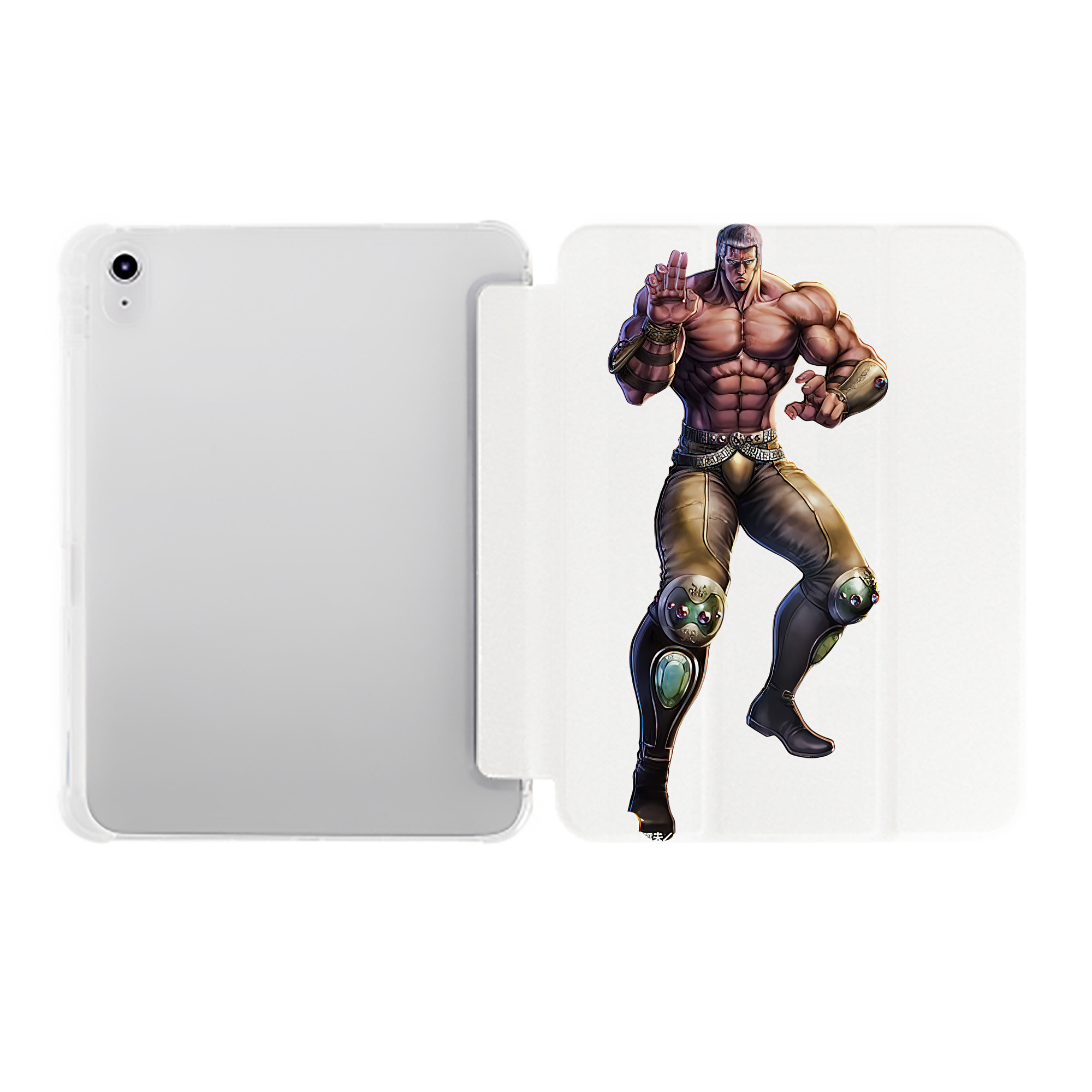 （画像用） 北斗の拳 Fist of the North Star IPad ケース ペン収納付き 三つ折りスタンド PUレザー×シリコン 対応機種9.5/10.5/10.9インチ